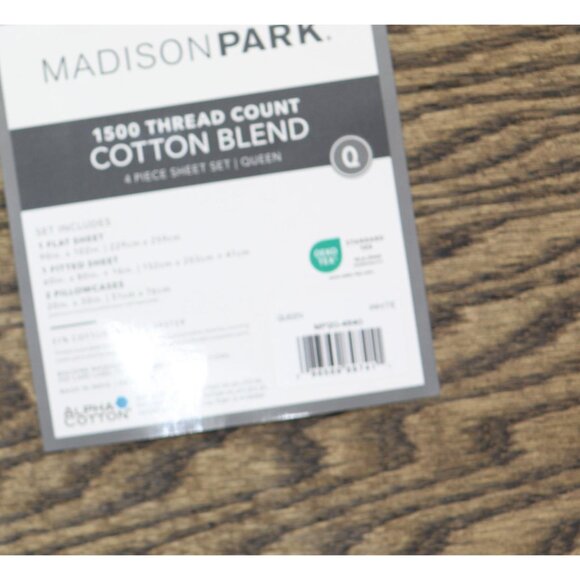 Madison Park 1500 Thread Count 4-Piece Bed Sheet Set 0008656989741 White Queen - Picture 4 of 8